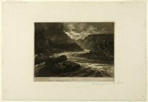 Een zalmrivier, nr. II door Francis Seymour Haden