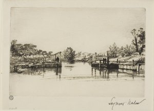 Egham Lock door Francis Seymour Haden
