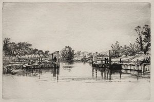 Egham Lock door Francis Seymour Haden
