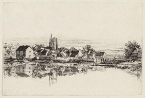 Kidwelly Town, 1859 door Francis Seymour Haden