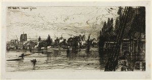 Oude Chelsea Kerk door Francis Seymour Haden