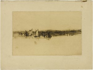 Tegenover de herberg, Purfleet door Francis Seymour Haden