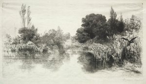 Shere Mill Vijver (De Grotere Plaat) door Francis Seymour Haden