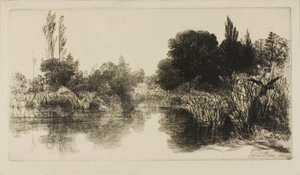 Shere Mill Pond, No. II (grote plaat) door Francis Seymour Haden