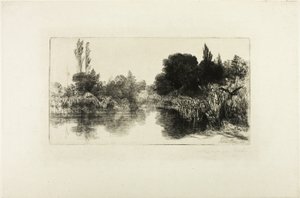 Shere Mill Pond, No. II (grote plaat) door Francis Seymour Haden