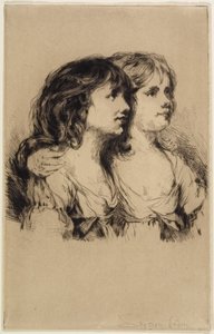 De Tweeling-Sarah en Anne Haden (Nr. 2), 1885 door Francis Seymour Haden