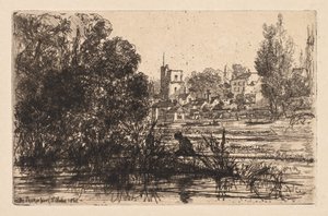 Twickenham Kerk door Francis Seymour Haden