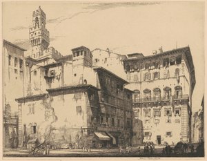 Het stadhuis, Florence door Francis Sydney Unwin