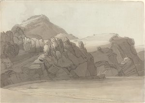 Een rotsachtige kust bij Coombmartin, Devon (Combe Martin Bay)