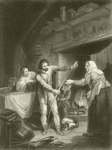 Alfred in het huisje van de veehouder door Francis Wheatley