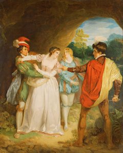 Valentine redt Silvia van Proteus, uit William Shakespeare