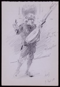 Portret van Arnold Dolmetsch door Francis Wilfred Lawson