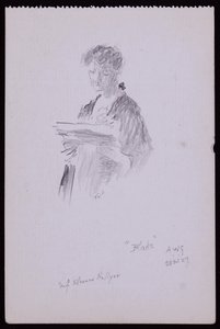 Portret van Miss Eleanor Hellyer door Francis Wilfred Lawson