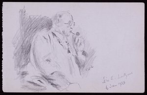 Portret van Sir Edwin Lutyens door Francis Wilfred Lawson