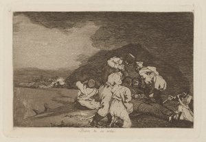 Bien te se est? (Het dient je goed), pl. 6 uit de serie Los desastres de la guerra (De rampen van de oorlog) door Francisco de Goya
