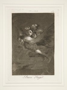 Goede reis, pl. 64 uit de serie Los caprichos door Francisco de Goya
