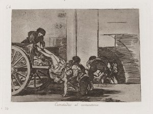 Carretadas al cementerio (Karren naar de begraafplaats), Plaat 64 uit Los desastres de la guerra (De Rampen van de Oorlog) door Francisco de Goya