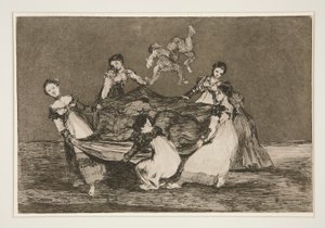 Disparate femenino, pl. 1 uit de serie Los proverbios door Francisco de Goya