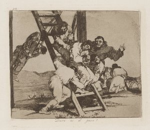 Duro es el paso! door Francisco de Goya