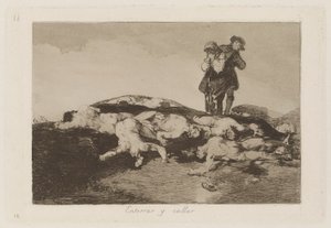 Enterrar y callar (Begraaf ze en zwijg), Plaat 18 uit Los desastres de la guerra (De rampen van de oorlog) door Francisco de Goya