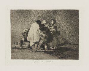 Espiré sin remedio. (Er Was Niets Aan Te Doen en Hij Stierf.), pl. 53 uit de serie Los desastres de la guerra (De Rampen van de Oorlog) door Francisco de Goya