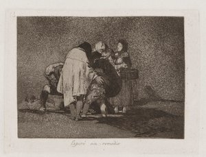 Er was niets aan te doen en hij stierf, Plaat 53 uit Los desastres de la guerra (De rampen van de oorlog) door Francisco de Goya
