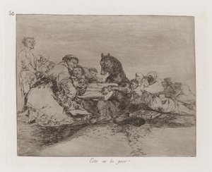 Esto es lo peor! (Dat is het ergste!), Plaat 74 uit Los desastres de la guerra (De Rampen van de Oorlog) door Francisco de Goya