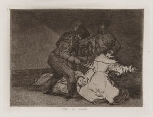Esto es malo, plaat 46 uit Los desastres de la guerra door Francisco de Goya