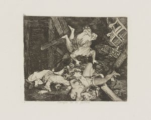 Estragos de la guerra. (Verwoestingen van de Oorlog), pl. 30 uit de serie Los desastres de la guerra (De Rampen van de Oorlog) door Francisco de Goya