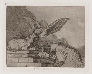 Gatesca pantomima (Feline Pantomime), Plaat 73 uit Los desastres de la guerra (De Rampen van de Oorlog) door Francisco de Goya