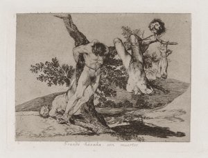 Grande hazaña! Con muertos! (Een heldendaad! Met doden!), Plaat 39 uit Los desastres de la guerra (De rampen van de oorlog) door Francisco de Goya