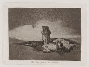 Er is Niemand om hen te Helpen, Plaat 60 uit Los desastres de la guerra door Francisco de Goya
