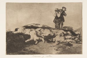 Plaat 18 uit De Rampen van de Oorlog: Begrafenis door Francisco de Goya