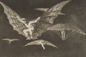 Plaat 13 uit de Disparates: Een manier van vliegen door Francisco de Goya