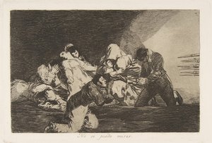 Blad 26 uit De rampen van de oorlog Los Desastres de la Guerra: Eén..., 1810-20, gepubliceerd 1863 door Francisco de Goya