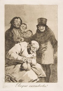 Plaat 30 uit Los Caprichos: Waarom verbergen ze Porque esconderlos, 1799 door Francisco de Goya