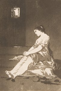 Plaat 32 uit Los Caprichos: Omdat ze gevoelig was, 1799