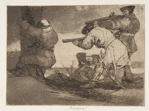 Plaat 38 uit De Rampen van de Oorlog Los Desastres de La Guerra: Barba door Francisco de Goya