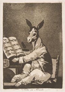 Plaat 39 uit Los Caprichos: En zo was zijn grootvader. Asta su Abuelo door Francisco de Goya