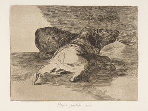 Plaat 40 uit De Rampen van de Oorlog: Hij ge... door Francisco de Goya