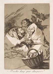 Plaat 45 uit Los Caprichos: Er is Veel te Zuigen door Francisco de Goya