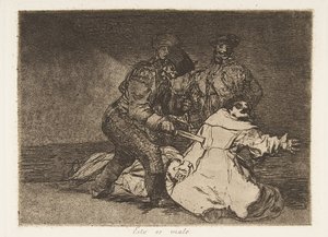 Plaat 46 uit De rampen van de oorlog Los Desastres de la Guerra, 1810 gepubliceerd 1863 door Francisco de Goya