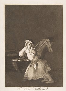 Plaat 4 uit Los Caprichos: Nannys jongen El de la rollona, 1799 door Francisco de Goya
