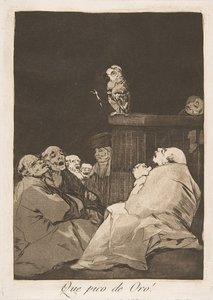 Plaat 53 uit Los Caprichos: Wat een gouden snavel! Que pico de Oro!, 1799 door Francisco de Goya