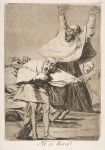 Plaat 80 uit Los Caprichos: Het is tijd Ya es hora door Francisco de Goya