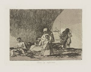 Sanos y enfermos, pl. 57 uit de serie Los desastres de la guerra