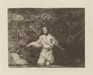Trieste voorgevoelens van wat er gaat gebeuren door Francisco de Goya