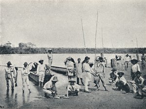 Pesca no Rio Grande, 1895 door Francisco Henszler
