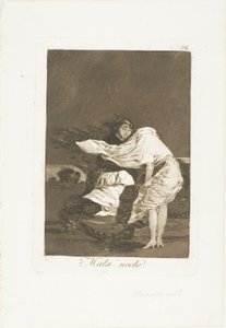 Een Slechte Nacht, plaat 36 uit Los Caprichos door Francisco Jose de Goya y Lucientes