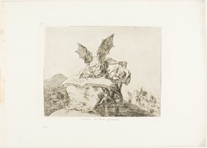 Tegen het algemeen belang, plaat 71 uit De rampen van de oorlog door Francisco Jose de Goya y Lucientes